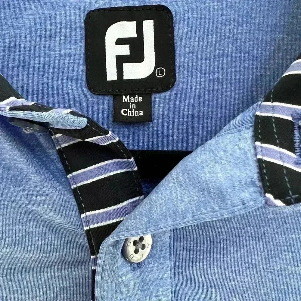 Footjoy Men’s Blue Golf Polo size Large - Picture 2 of 5